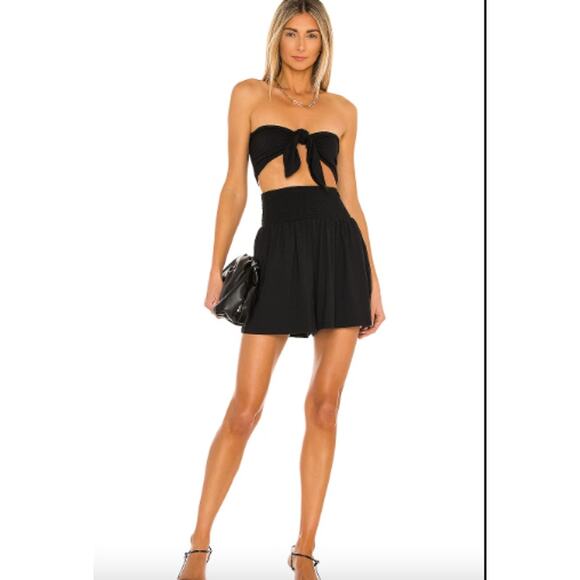 2/$30 SUSANA MONACO Gathered Smocked Short Size XL Black Classic New $98 - Picture 1 of 6